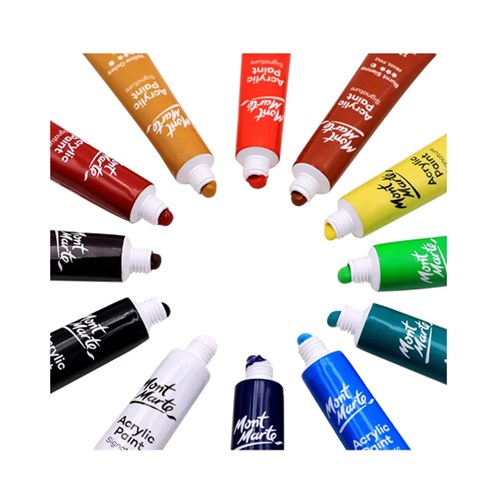 MONT MARTE PAINT SET Acrylics 12x12ml Colour Tubes2
